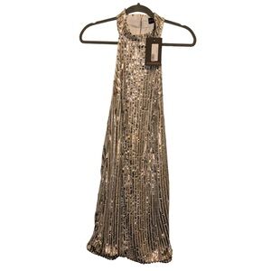 Pretty little thing sequin high neck bodycon dress
